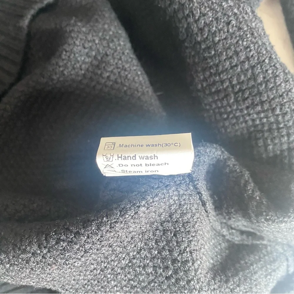 Fashion Black Knit Sweater XL